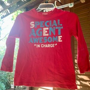 OshKosh B’gosh shirt Special Agent Awesome in charge long sleeve red white blue
